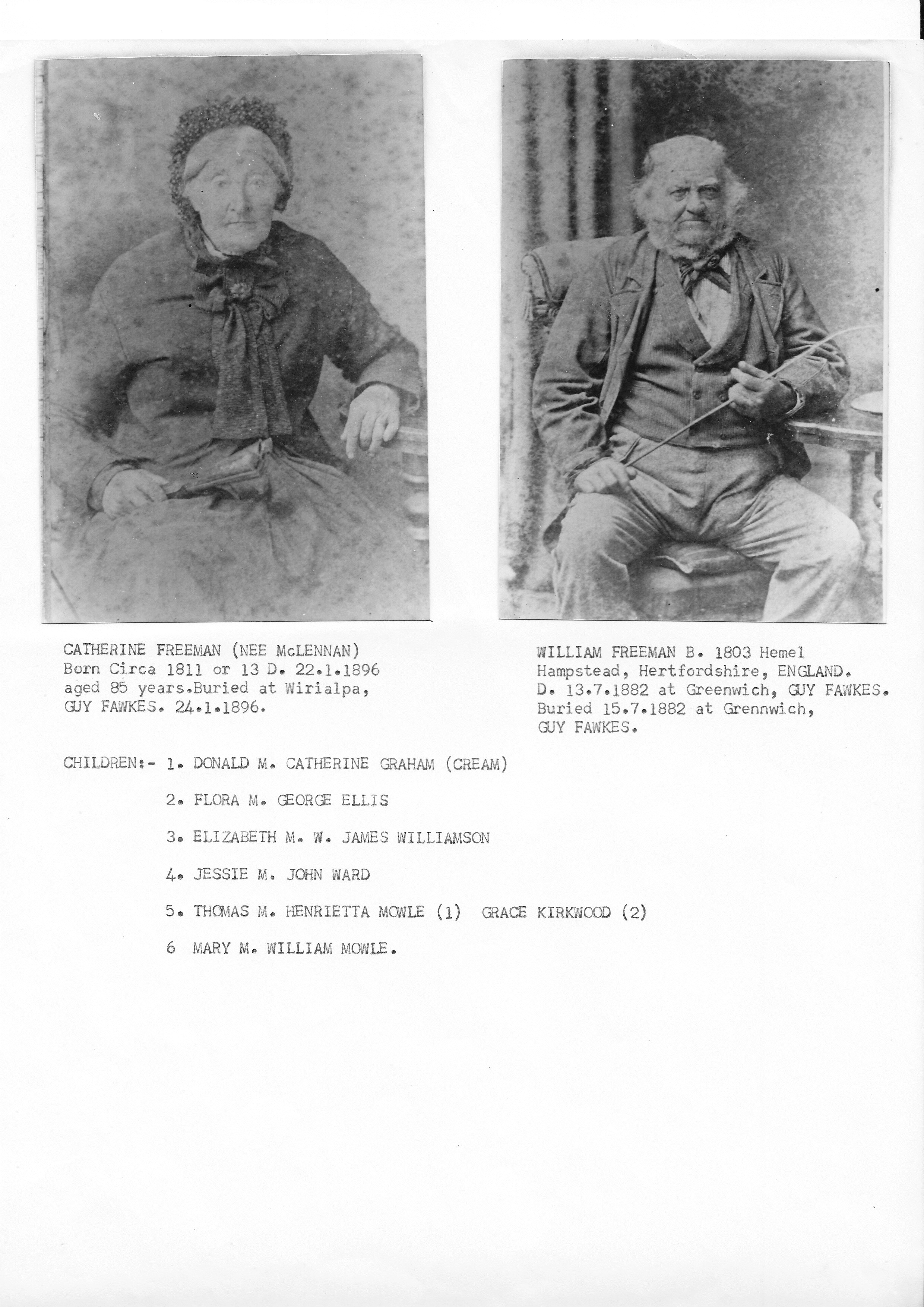 Photo of photos/Catherine McLennan died 1896 portrait & husband